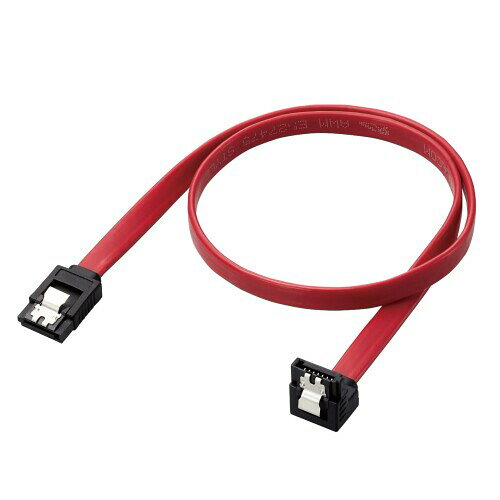 エレコム SATA ケーブル (ストレート-上L型) 50cm 6Gbps対応 狭い隙間での配線に適したフラットケーブ..
