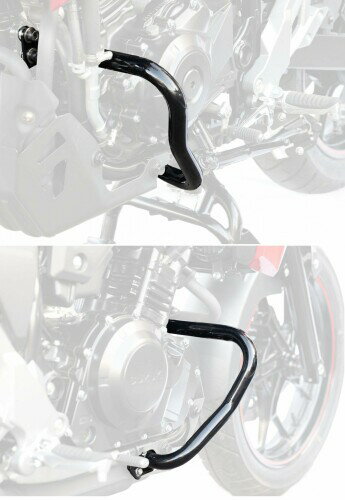 キジマ(Kijima) バイクパーツ エンジンガード 車体保護 スチール製ブラック仕上げ Vストローム250 405-2292