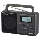 オーム電機AudioComm ラジオ 卓上 ラジオNIKKEI 短波放送 目覚まし AM/FM PLLポータブルラジオ 時計/アラーム/スリープタイマー 自動選局 ワイドFM 電池式 防災 ブラック 敬老の日 父の日 ギフト