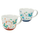 九谷焼いわたや ペアマグカップ・花唐草 K8-944