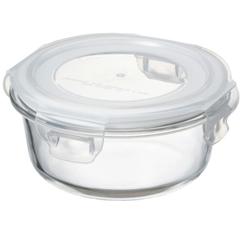 イシガキ産業 保存容器 縦18×横18×高さ7.5cm 丸型 1L DL 耐熱ガラス 電子レンジ オーブン 食洗器 対応 4332 ホワイト