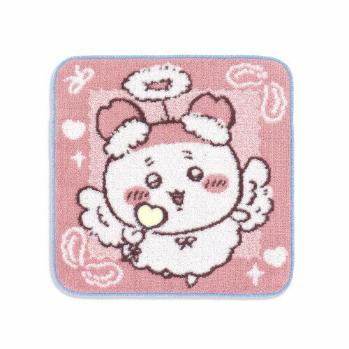 ちいかわ(Chiikawa) エンジェル タオルハンカチ ピンク 古本屋 カニちゃん 41-1390080 約25×25cm
