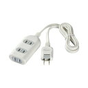 バッファロー BUFFALO 2ピン式電源タップ 3個口タイプ シャッター付 3m ホワイト BSTAPSH2330WH