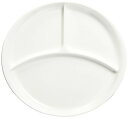 パール金属 食器 お皿 プレート 仕切付 ラウンドプレート あつかいやすい ホワイト 日本製 K-6387(約)幅17.5×奥行26×高さ3cm