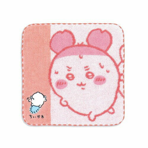ちいかわ(Chiikawa) 運んでる タオルハンカチ ピンク 古本屋 カニちゃん 41-1380080 約25×25cm