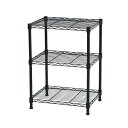 エイアイテック(AITECH) AIS スチールラック 3段 支柱径19mm 幅45cm 奥行35cm 高さ62cm ブラック NERO-4535 BK