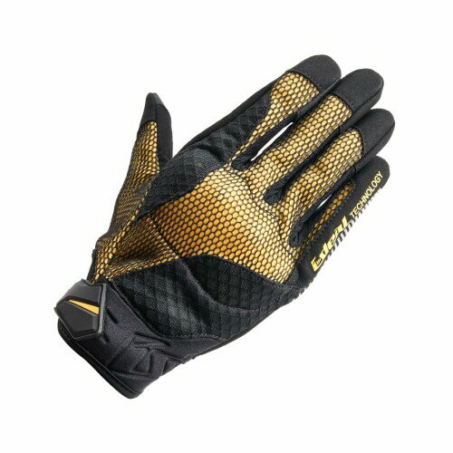 山城(yamashiro) IDEAL アイディール バイク用 メッシュ グローブ 通気性 春 夏 プロテクター スマホ対応 タッチパネル対応 ID-008 AIR エアー ブラック/イエロー Lサイズ ID008/BK/YE/L