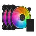 Cooler Master MasterFan MF120 Halo2 3in1 120mm ARGB Gen2 PCケースファン 3個パック ブラック MFL-B2DN-213P2-R2 FN2126