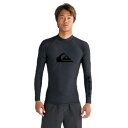 (クイックシルバー) UPF50+ハイネック型 山波ロゴ長袖ラッシュガード