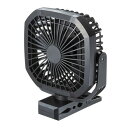 サンワサプライ USB扇風機/ファン バッテリー充電式 大型 4WAY(直置き/クリップ/マグネット/三脚取り付け) FAN-USB1BK(2)