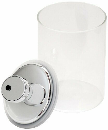 密閉 ガラス キャニスター 保存容器 エア・リデューサー スリム M 900cc F9483 シルバー