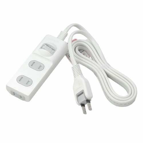 エルパ (ELPA) 扉付タップ コンセント 延長コード 安全 3個口 1m 125V 15A 集中スイッチ WBS-T3010B(W)