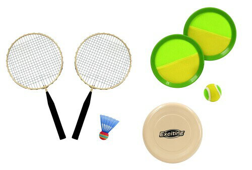池田工業社 エキサイティング スポーツセット［ バトミントン/マジックキャッチ/フライングディスク/バッグ付き/アウトドア ］