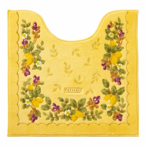 オカ(OKA) プロヴァンス シエル レギュラートイレマット 約 58 cm× 60 cm イエロー (洗える おしゃれ ..