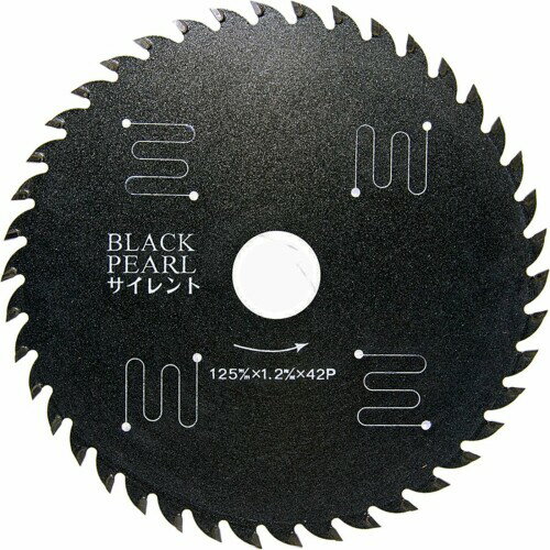 ワイズゴッド(Y's GOD) ブラックパールサイレント 125mmx42P ブラック フッ素コーティング チップソー