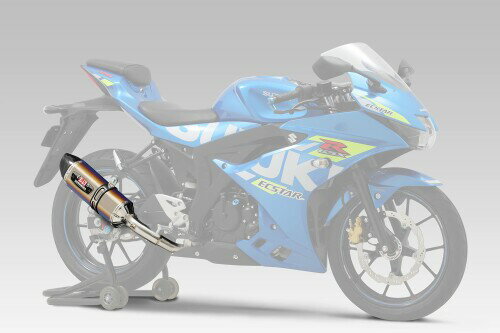ヨシムラ フルエキゾースト GSX-R125 GSX-S125 (18-21/22) 機械曲 R-77S サイクロン カーボンエンド EXPORT SPEC 政府認証 チタンブルー YOSHIMURA 110A-525-5180B