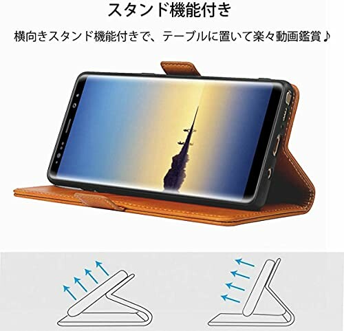 Jaorty サムスン Galaxy Note 8 ケース 手帳型 ギャラクシーNote 8 カバー SC-01K ケース 手帳型 SCV37 Galaxy Note 8 スマホケース人気 PU合成皮革 財布型 カード収納 スタンド機能-カーキ