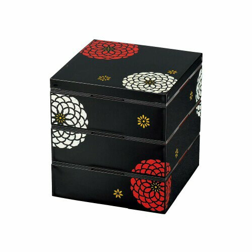 たつみや 百華 18.0匠 三段重 黒 サイズ：約W18 D18 H19.5 54868