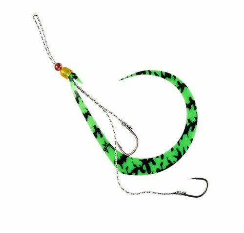 JACKALL(ジャッカル) ビンビンスイッチキャンディ スペアラバーフックセット ロング シマシマ蛍光グリーン