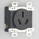 アメリカン電機 平刃形 埋込コンセント 黒 3P250V