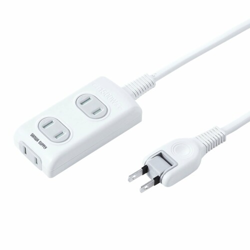 サンワサプライ(Sanwa Supply) 火災予防安全タップ 2P・3個口 5m ホコリ防止シャッター付き 配線しやすいスイングプラグ ホワイト TAP-TSH35N
