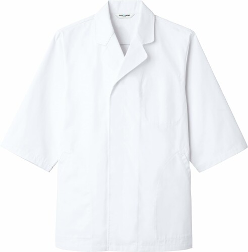 アルべ 調理白衣 七分袖 高通気 上質 (速乾/制電) ポケット付 7サイズ 和食 厨房 寿司 蕎麦 飲食 制服 AS8017 C-1 ホワイト M