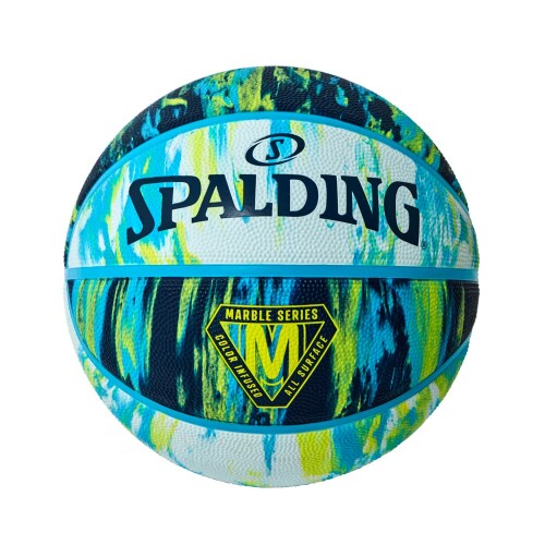 SPALDING(スポルディング) バスケットボール マーブル ブルー×イエロー 7号球 ラバー 84-803J バスケ バスケットボール