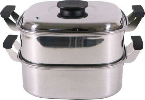 神子島製作所 桃印 18-0角型蒸器 2段27cm