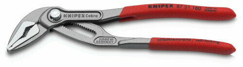 KNIPEX クニペックス CobraESコブラエクストラ スリムウォーターポンププライヤー 180mm 滑り防止プラスチックコーティングハンドル 8751-1...