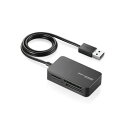 エレコム カードリーダー USB2.0 2倍速転送 ケーブル一体タイプ コンパクト設計 ブラック MR-A39NBK(2)