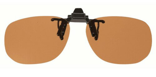 メイガン(Meigan) クリップオン サングラス 偏光 UVカット メガネの上から 跳ね上げ カバーグラス ギラツキ防止 レンズ高さ 41mm ライトブラウン BREAKER 9351-04