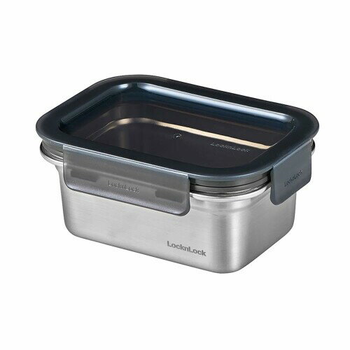 ベストコ ステンレス 保存容器 電子レンジ オーブン 食洗機 対応 500ml 長方形 シルバー ロック&ロック ステンハード LST512