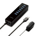 エレコム USB3.0 ハブ 7ポート ACアダプタ付 セルフパワー マグネット付 MacBook / Surface Pro / Chromebook他 ノー...