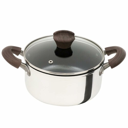 ベストコ 両手鍋 20cm IH ガス火 ミラー ガラス蓋付き ND-323 ミロワール