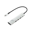 エレコム USB-C ハブ ドッキングステーション 6in1 PD対応 100W HDMI 4K60Hz 高速データ転送 5Gbps 画面オンオフスイッチ付 USB-A×3 USB-C×2 シルバー DST-S060BPSV(2)