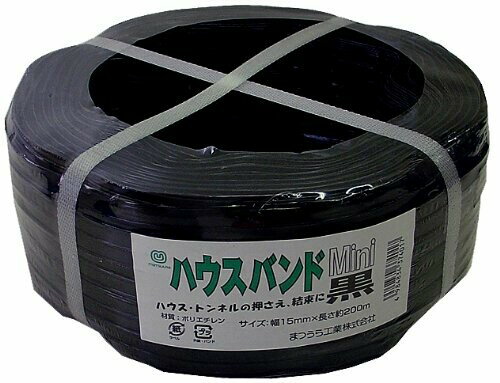 まつうら工業 ハウスバンドミニ 3芯 幅15mm 長さ200m 黒 #312