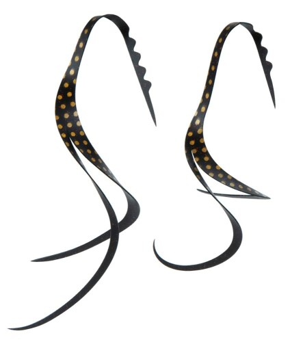 がまかつ(Gamakatsu) 桜幻 シリコンネクタイ スリットカーリー #52 ソリッドブラックゴールドスポット