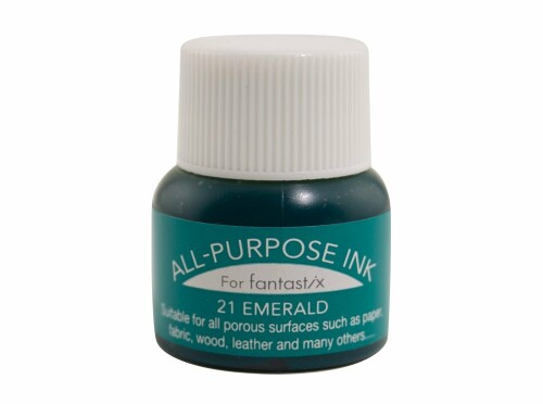 ツキネコ オールパーパスインク 多用途インク 布 皮革 紙 木材 15ml エメラルド API-21