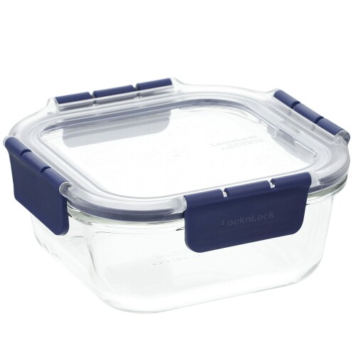 ベストコ ふた付き 耐熱ガラス 保存容器 スクエア 750ml ロック&ロック トップクラス LBG224