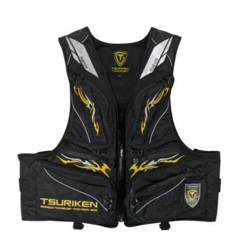 釣研(TSURIKEN) フローティングべストTV251 M ブラック×シルバー