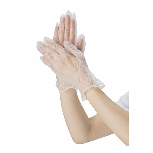 (マツヨシ) 使い捨て手袋 プラスチックグローブ 粉なし Lサイズ 100枚入り 左右兼用 薄手 病院採用商品..