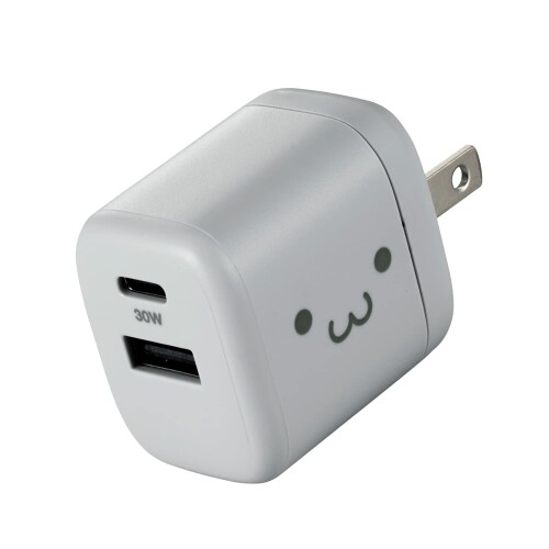 エレコム(ELECOM) 急速充電器 Type-C USB PD対応 30W 2ポート (USB-C/USB-A) 小型 軽量 グレーフェイス EC-AC14AGF エレコム(ELECOM) 急速充電器 Type-C USB PD対応 30W 2ポート (USB-C/USB-A) 小型 軽量 グレーフェイス EC-AC14AGF