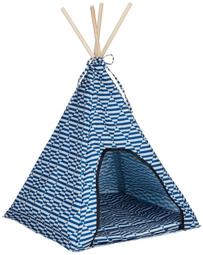 丸和貿易 ファニーフィールド ティピーテント ボーダーネイビー サイズ：約W50 D50 H72 4008318-02
