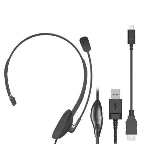 エレコム ヘッドセット 有線 USB接続 オーバーヘッド型 マイクアーム付き USB Type-C変換ケーブル付属 左耳用 ブラック HS-HP21UCBK エレコム ヘッドセット 有線 USB接続 オーバーヘッド型 マイクアーム付き USB Type-C変換ケーブル付属 左耳用 ブラック HS-HP21UCBK
