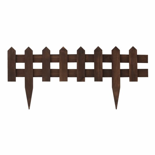 タカショー 花壇フェンス 幅60cm ブラウン 天然木 土に挿し込むだけ