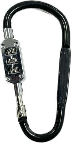 山城(Yamashiro) バイク用ロック 山城謹製 YKL-004 ダイヤル式カラビナロック ブラック 95×50mm 3桁ダ..