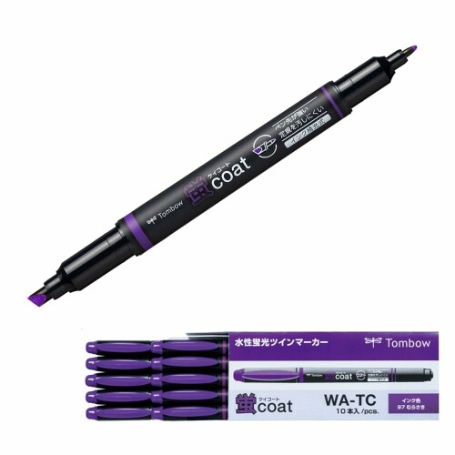 トンボ鉛筆 蛍光ペン 蛍コート 紫 10本 WA-TC97-10P