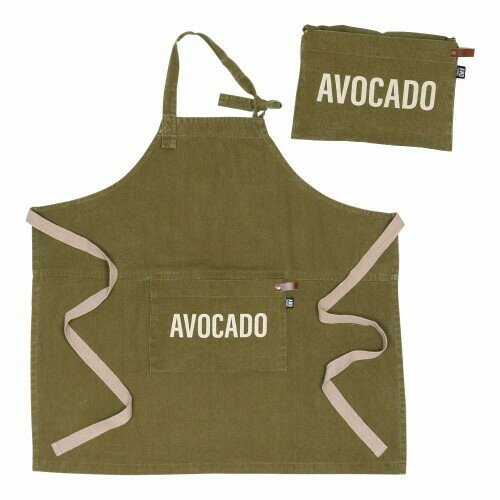 テクノプライム(Techno Prime) アンドパッカブル エプロン オシャレ収納 80×80cm ロゴ アボカド 66333
