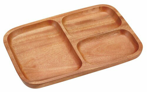 キャプテンスタッグ(CAPTAIN STAG) 木製 食器 プレート 角型 仕切りプレート3 ウッドブレス UP-2609