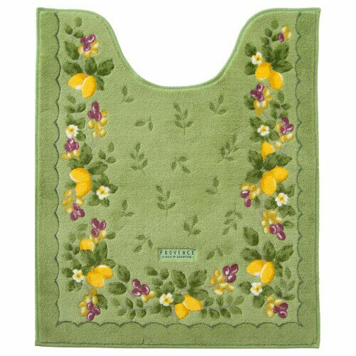 オカ(OKA) プロヴァンス シエル ロングトイレマット 約 75 cm× 63 cm グリーン (洗える おしゃれ ワイ..